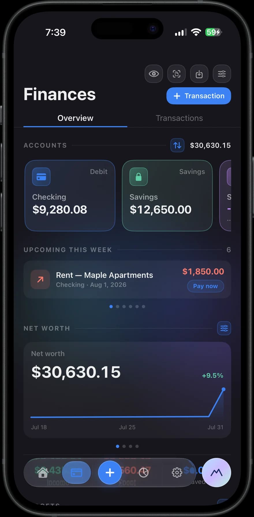 Mont finances screen